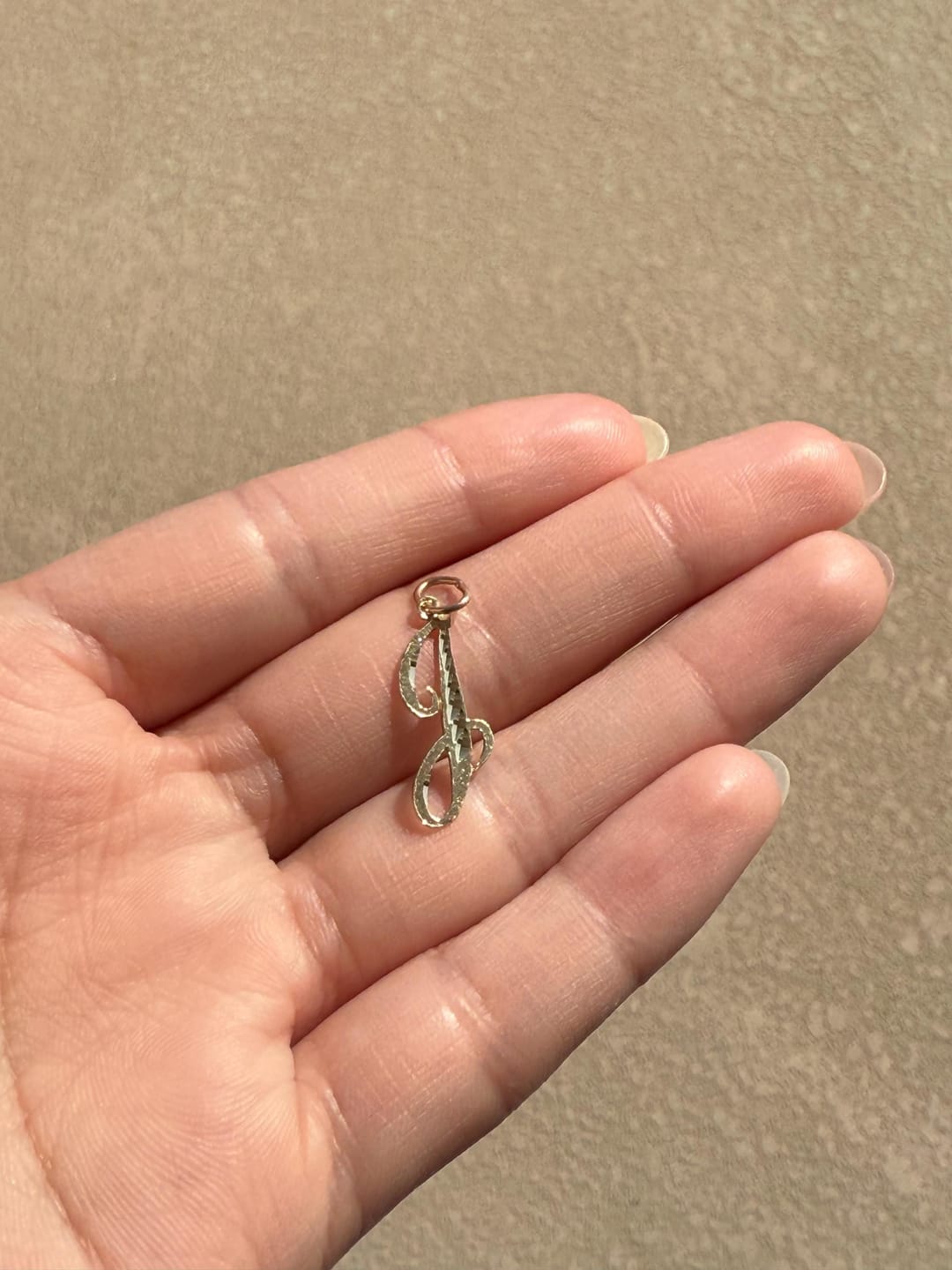 Customer photo review of 14K Gold Initial J Necklace