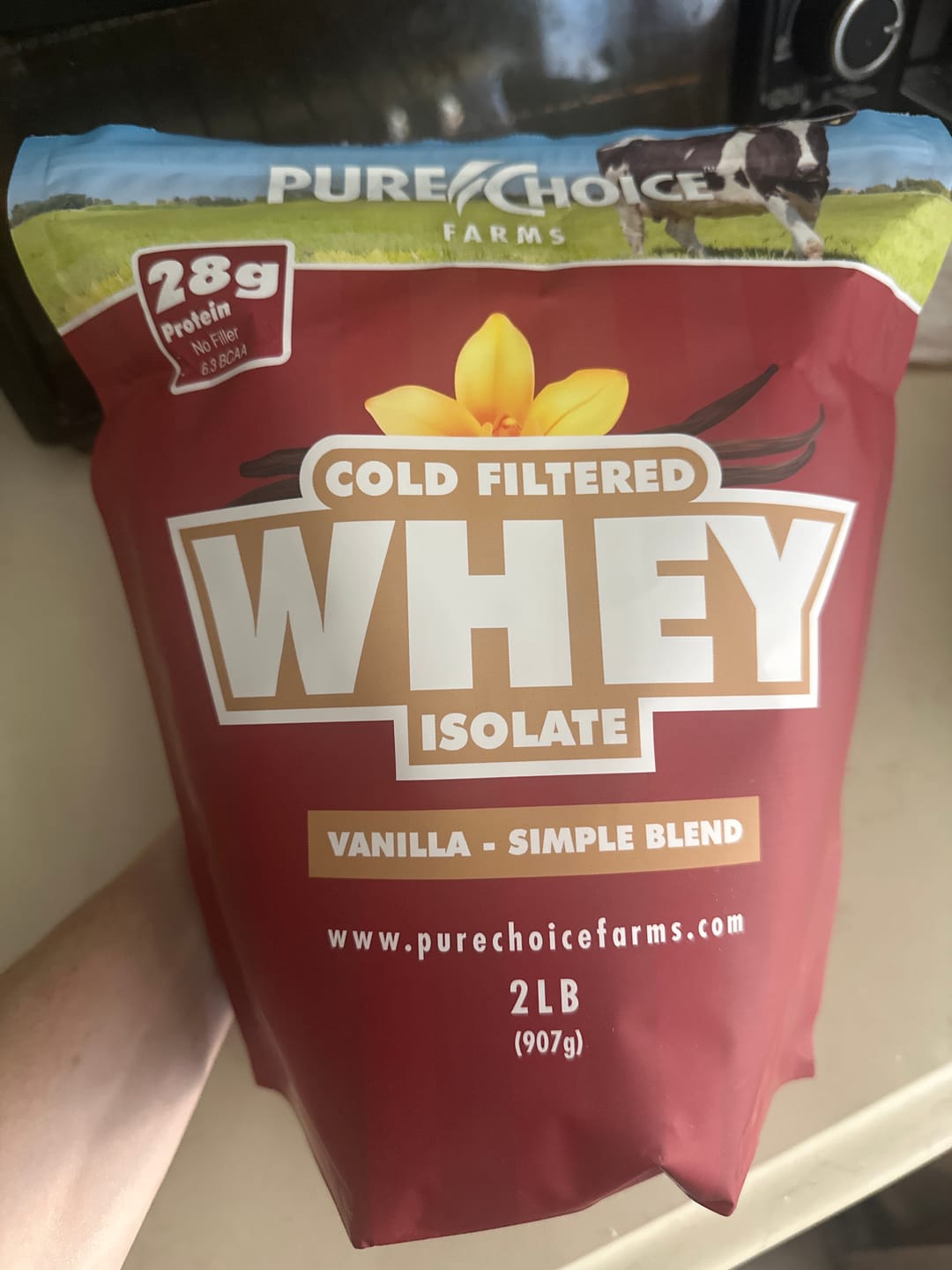 Customer photo review of Whey Protein Isolate with Organic Vanilla