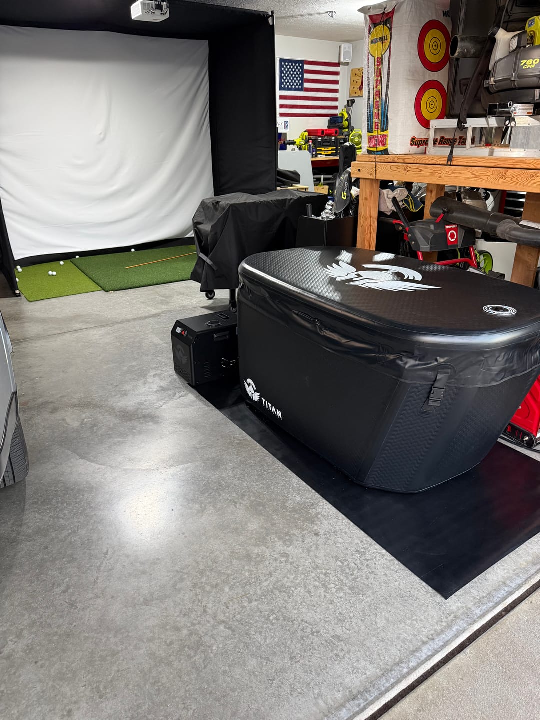 Customer photo review of Midnight Black Triumph Cold Plunge Tub + Chiller Bundle