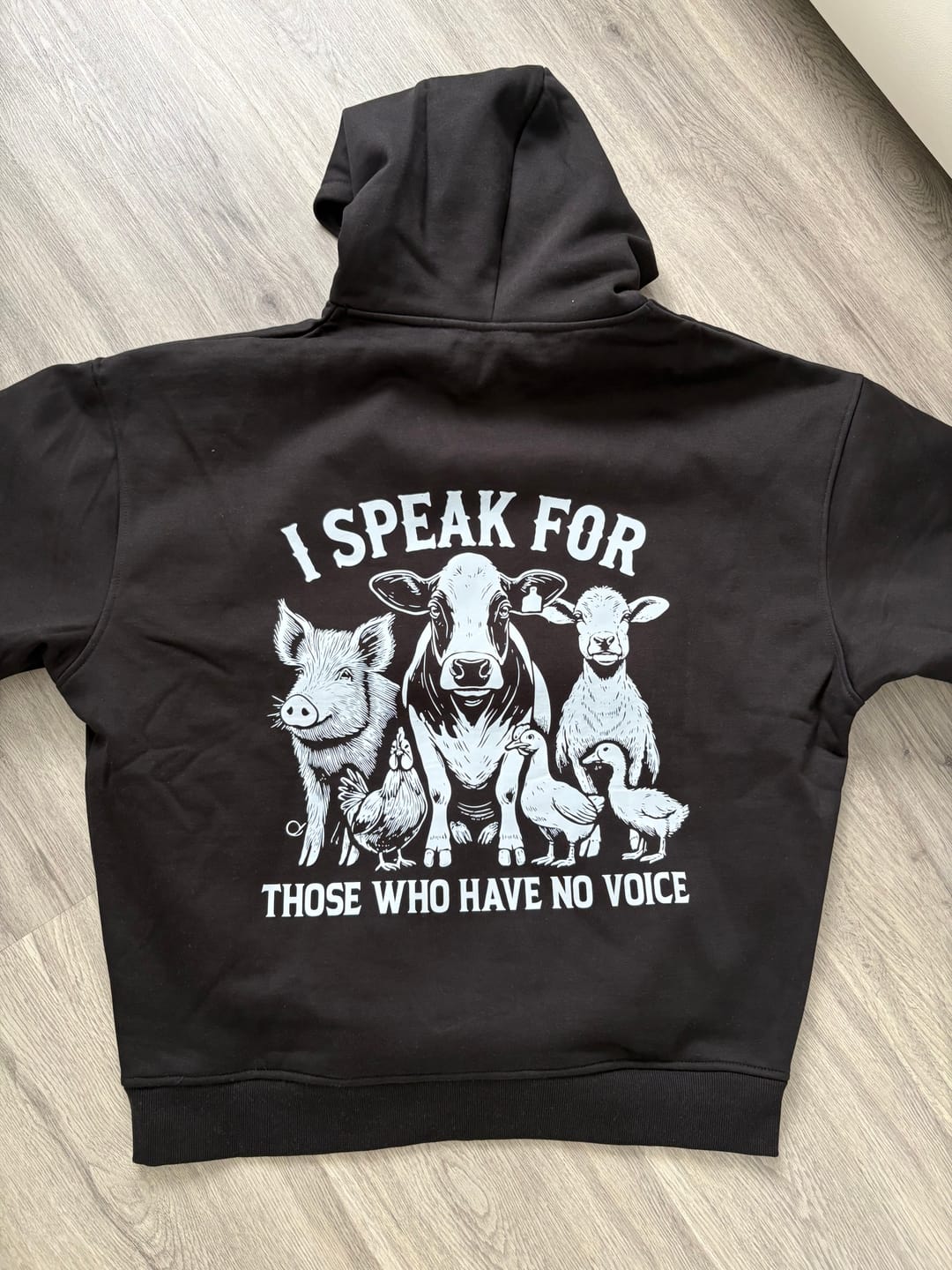 Customer photo review of I speak for those who have no voice - Oversized Hoodie