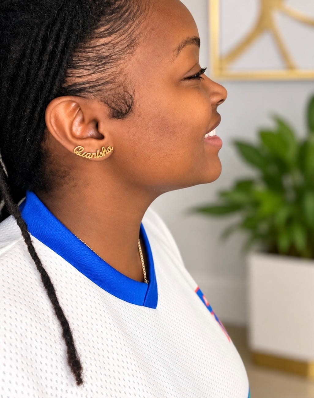Customer photo review of Name Stud Earrings