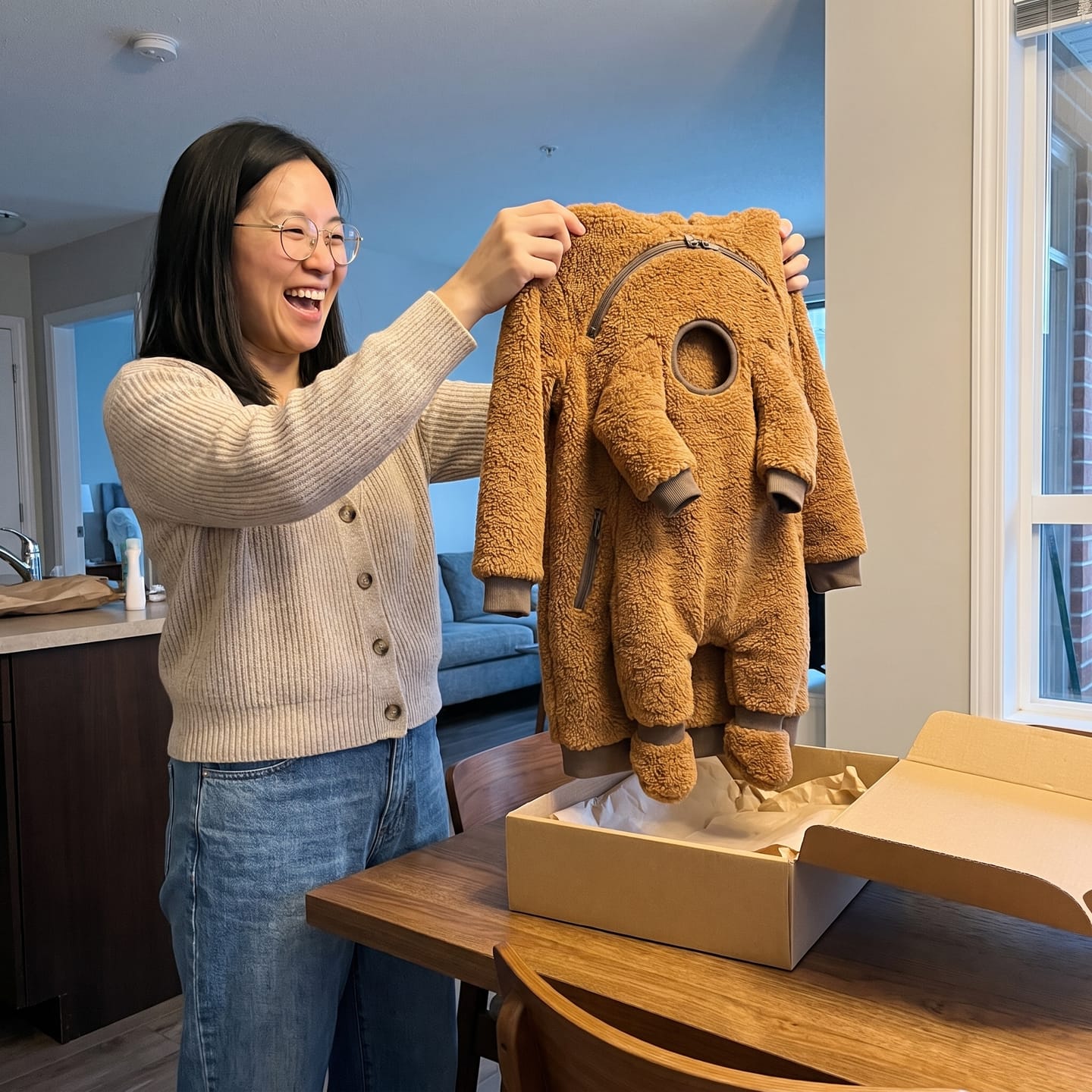 Customer photo review of Pouchie™ – Baby Carrier Hoodie