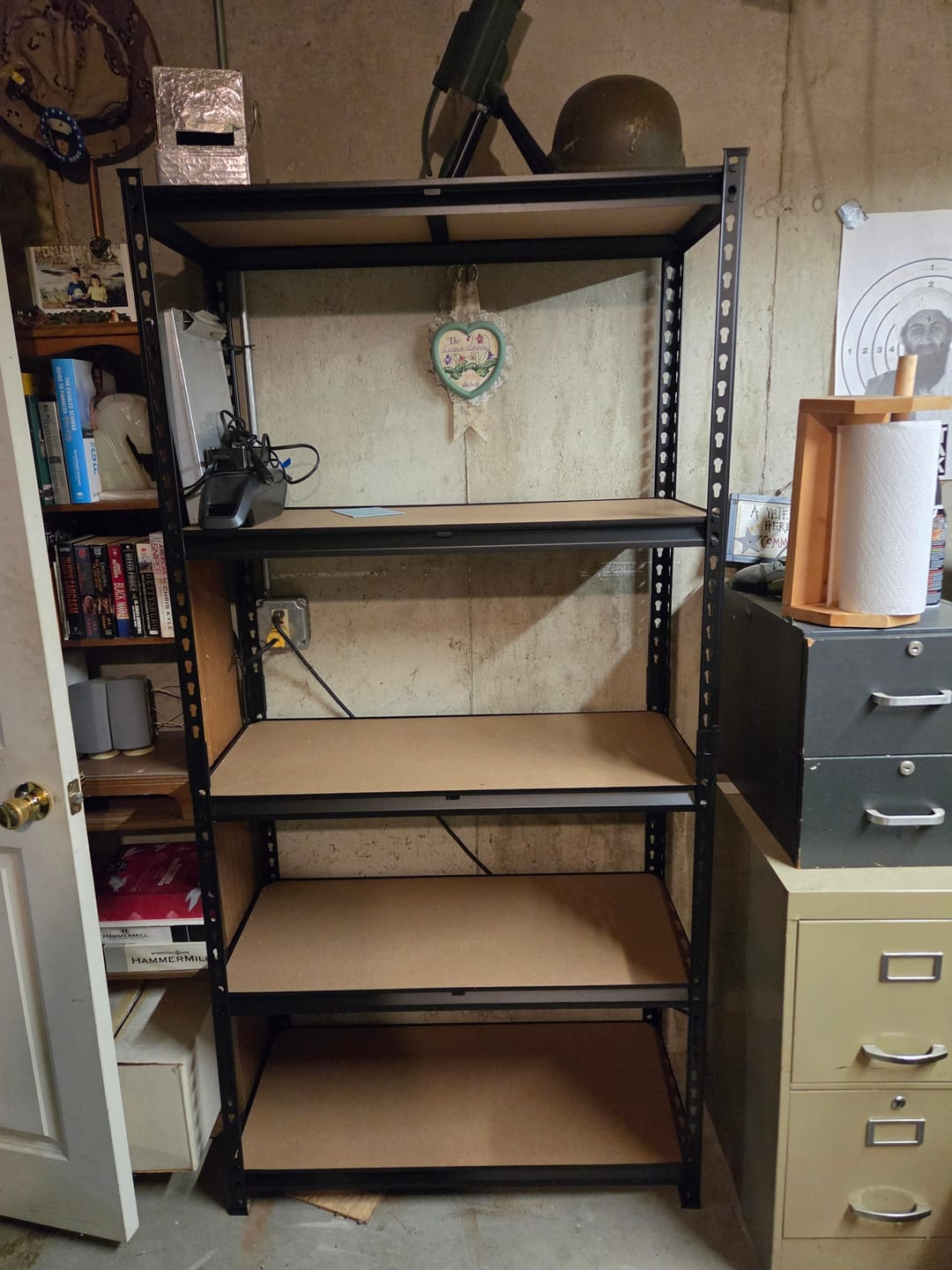Customer photo review of Reibii 5-Tier Storage Shelving Units, 2020 lbs Adjustable Steel Garage Shelving Racks for Bedroom Kitchen Closet