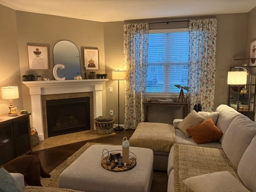 Customer photo review of Hattie Floral Linen Blend Custom Curtains