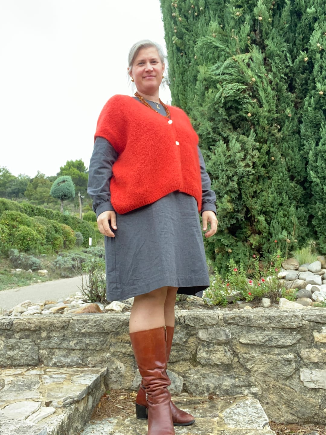 Customer photo review of Gilet Claudia - Orange crépuscule