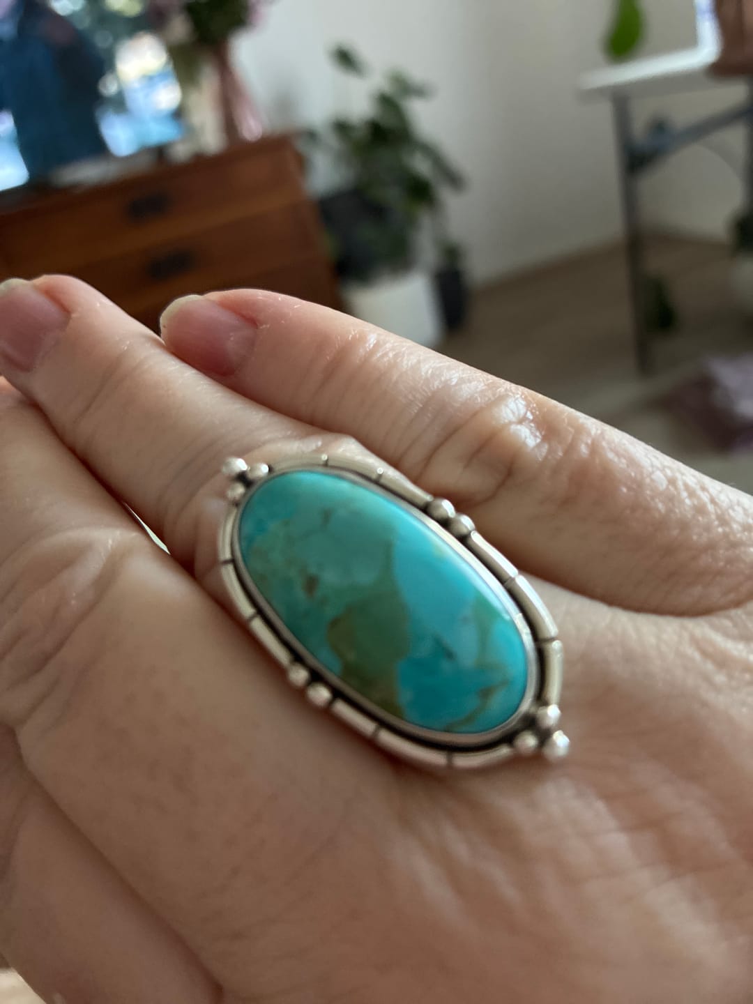 Customer photo review of Turquoise Wanderer Ring
