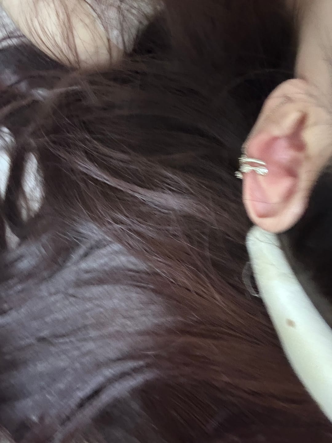 Customer photo review of "Bastet" 14K Gold Plated Vintage Iris Ear Cuffs, Statement Cartilage Earrings