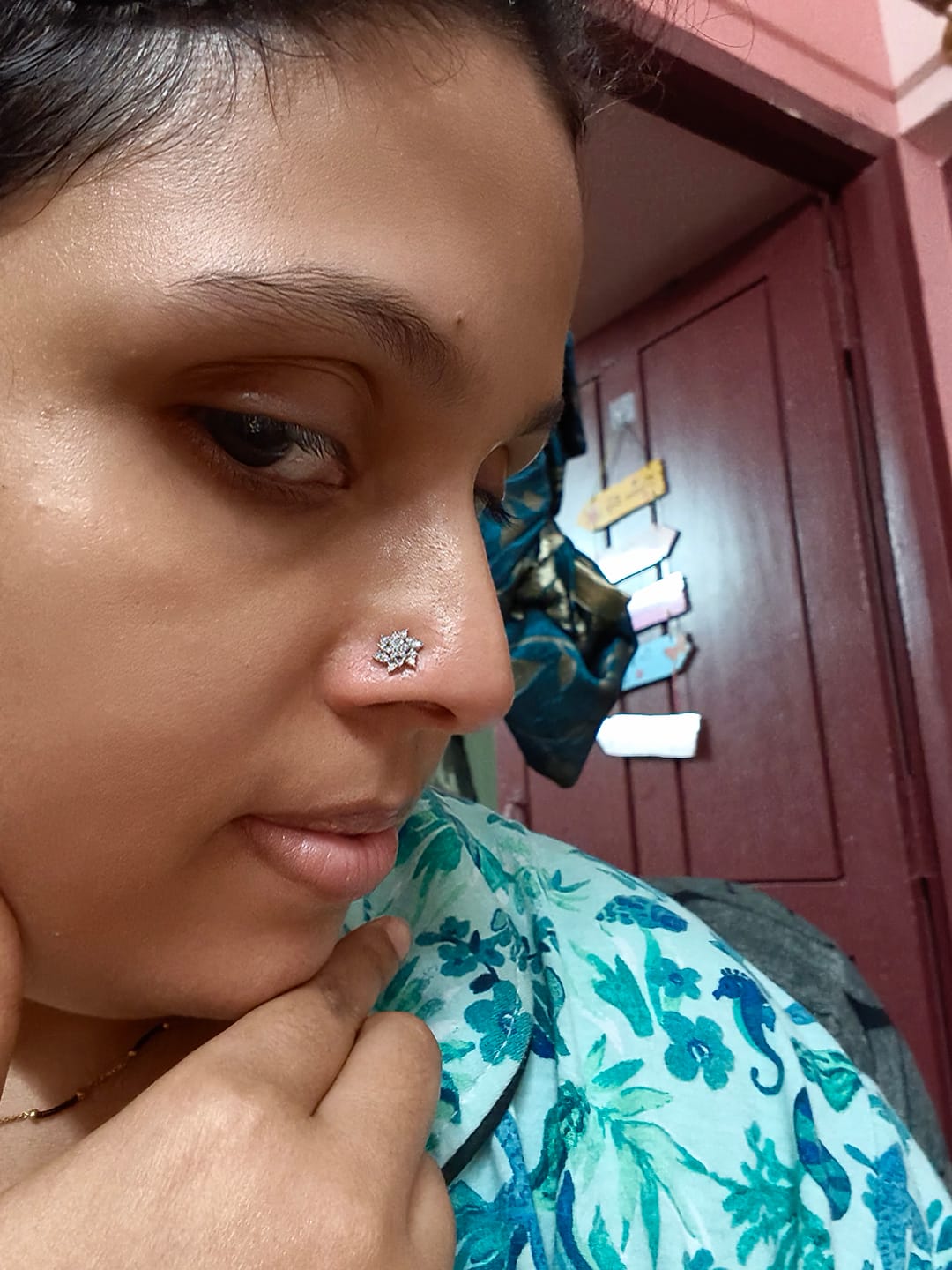 Customer photo review of Radiant Trails Wired Nose Pin
