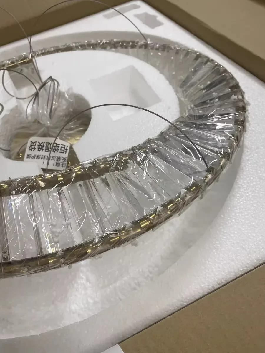 Customer photo review of Gold Crystal Chandelier, Twisting Ring, Hardwired LED, 40-100 cm