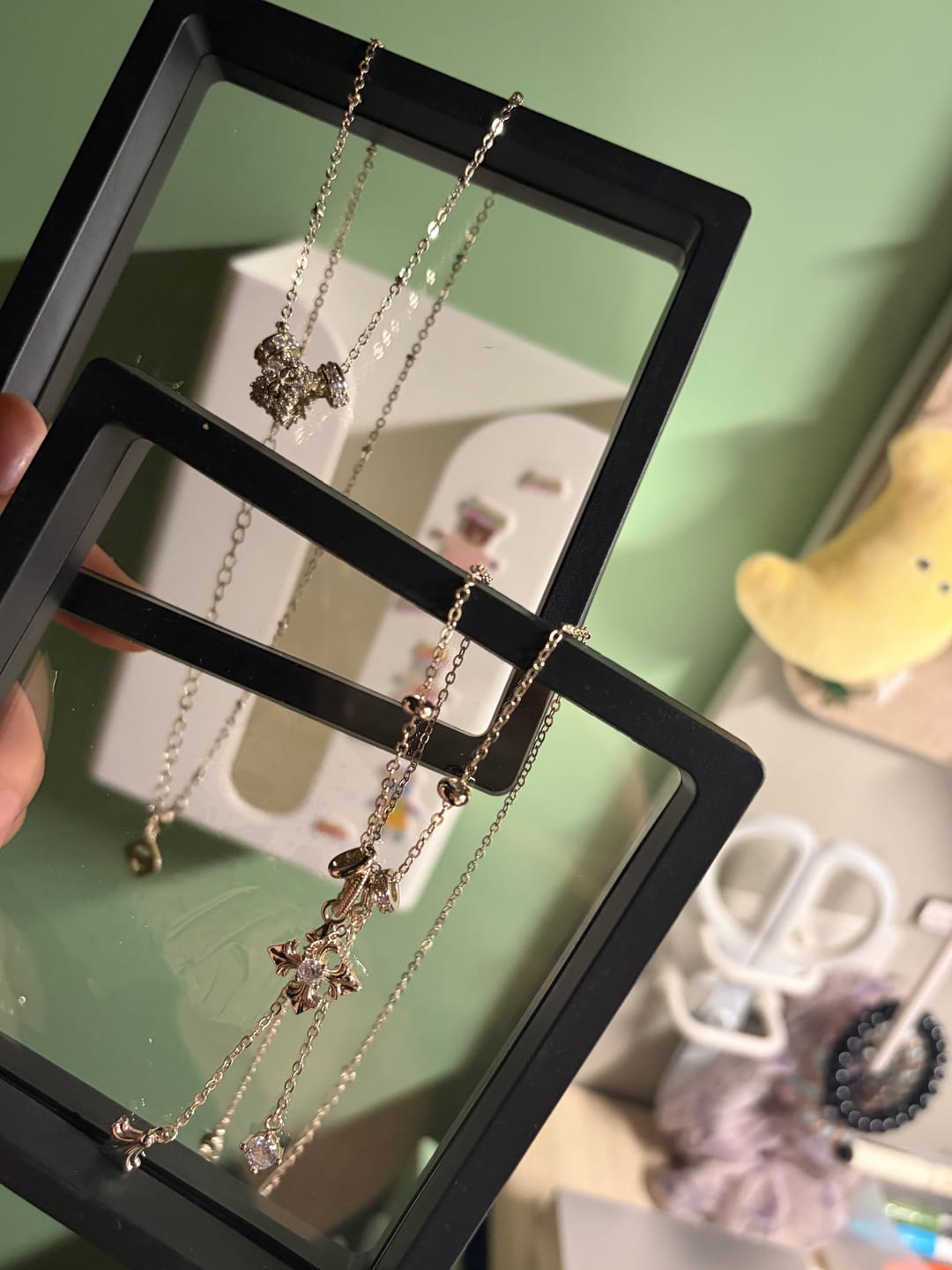 Customer photo review of "Bastet" Vintage Iris Pendant Necklace, with Zirconia