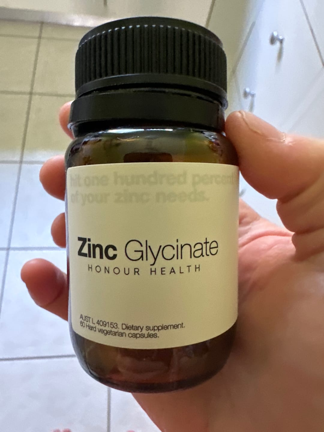 Customer photo review of Zinc Glycinate - 60 Capsules