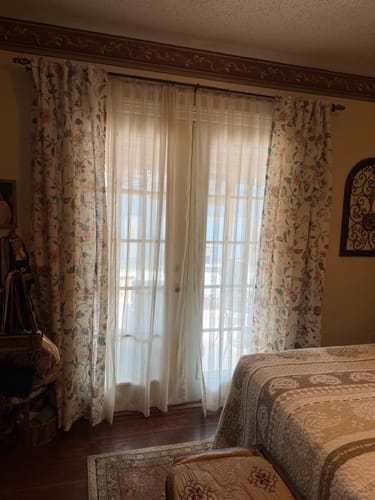 Customer photo review of Hattie Floral Linen Blend Custom Curtains