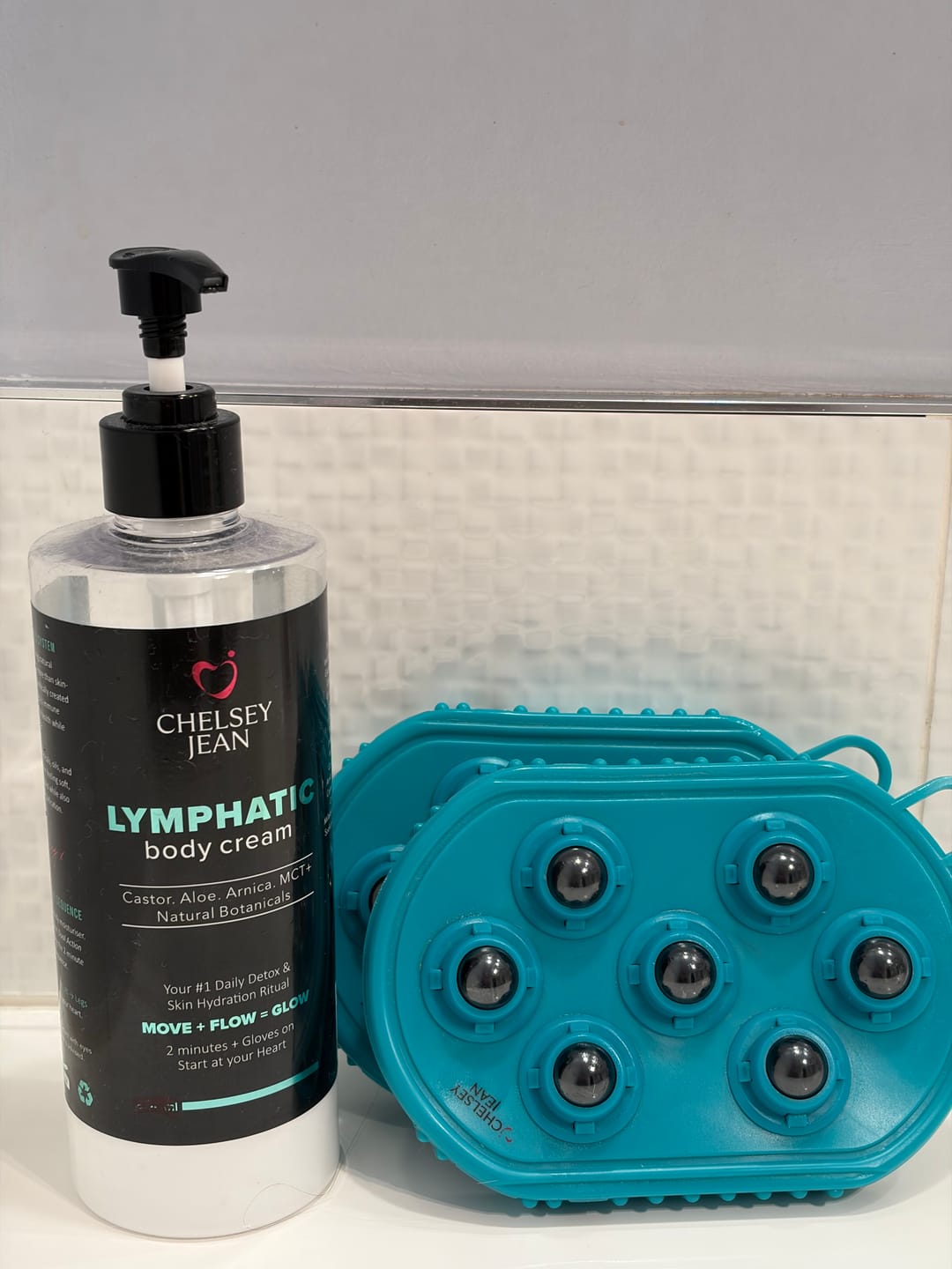Customer photo review of Dual-Action Lymphatic Gloves