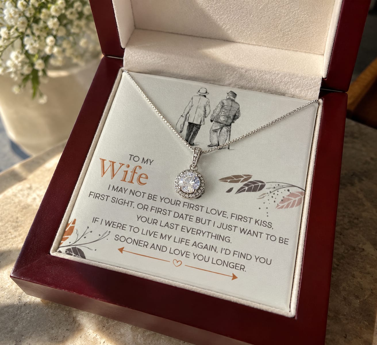 Customer photo review of To My Beautiful Wife - You Are My Everything Necklace