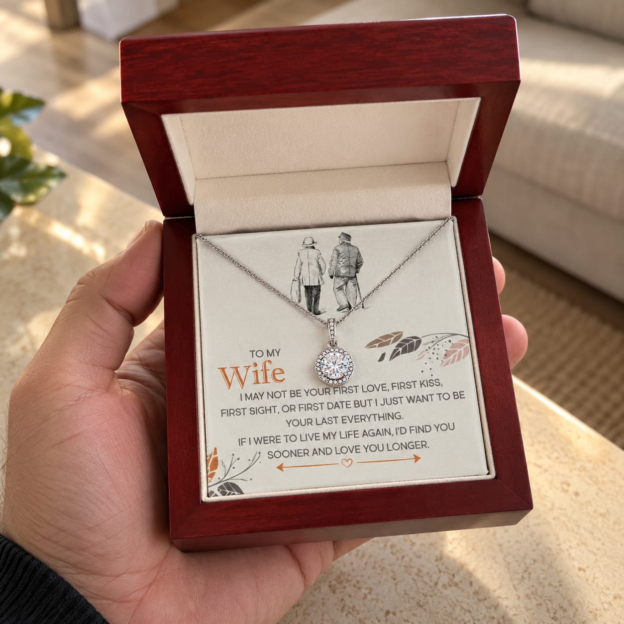 Customer photo review of To My Beautiful Wife - You Are My Everything Necklace