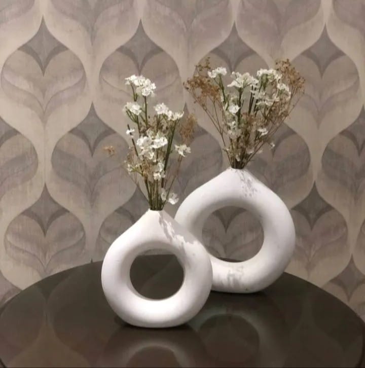 Customer photo review of White Donut Bud Vase Set of 2