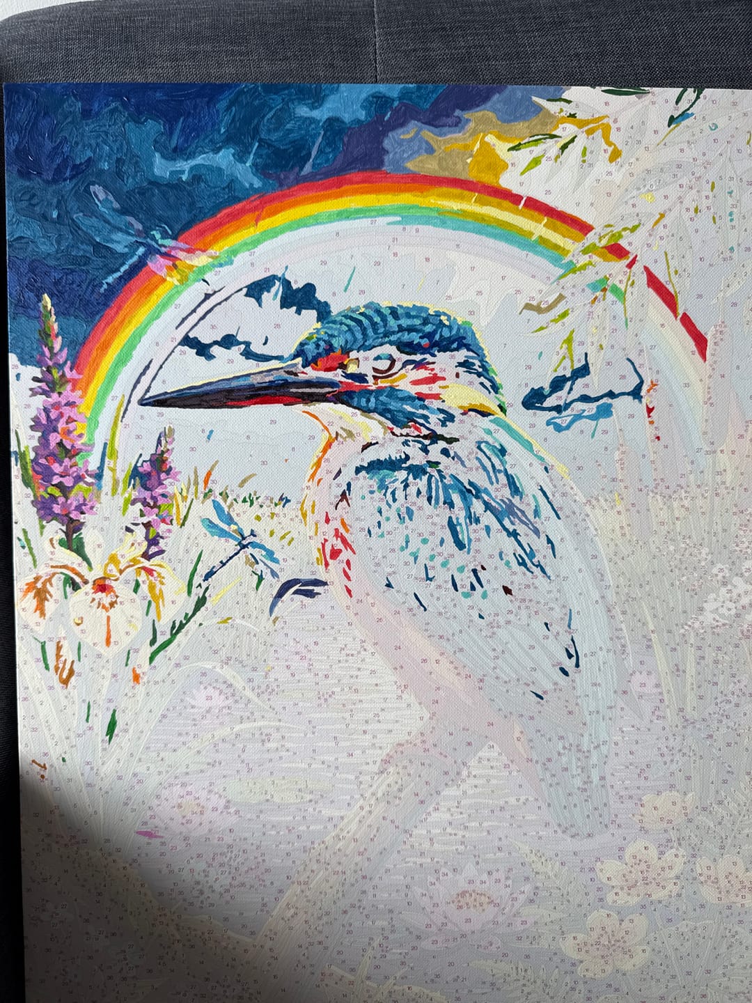 Customer photo review of Kingfisher Under the Rainbow (Paint by Numbers)