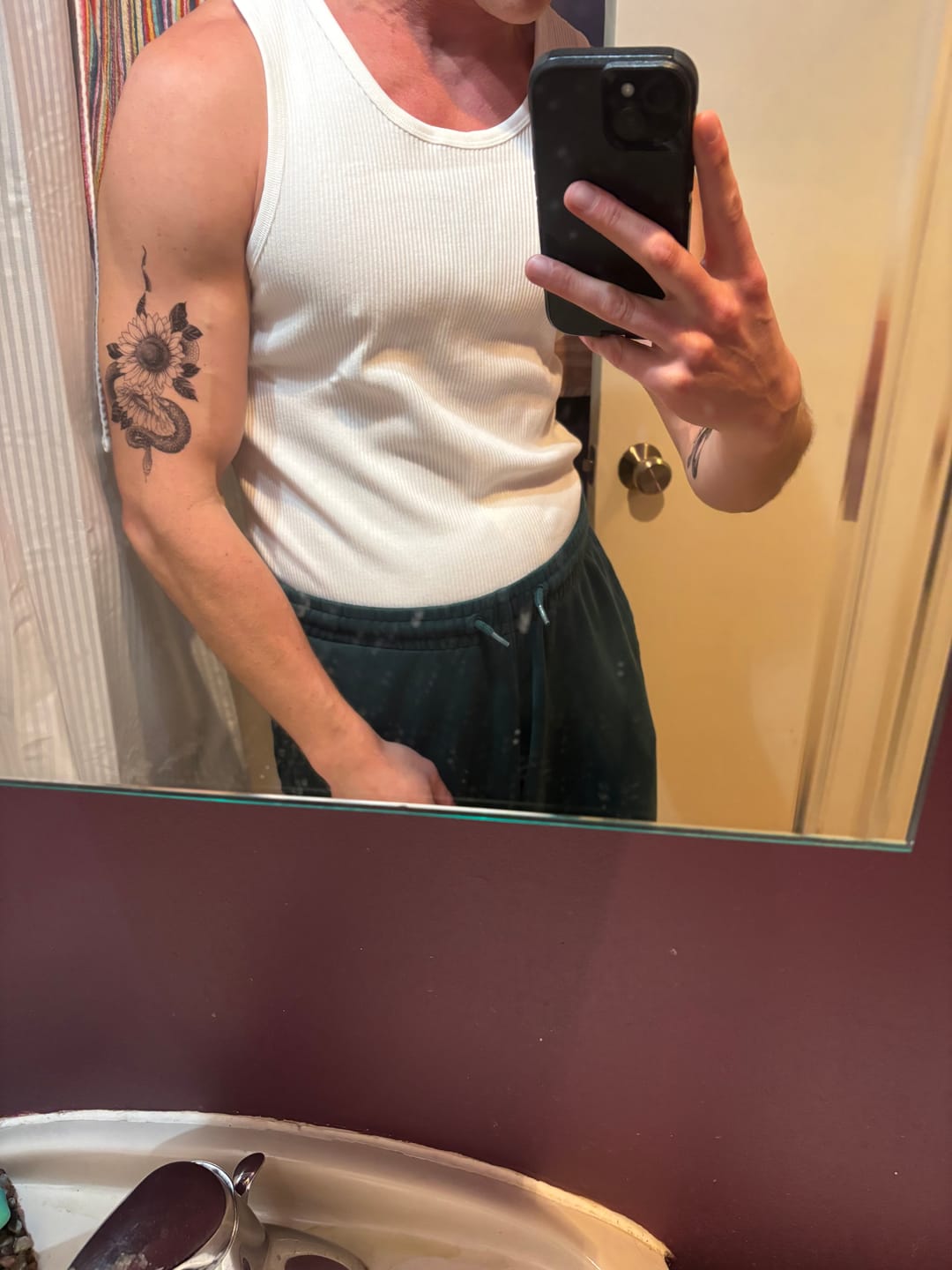 Customer photo review of 10.5 oz Cotton Tank Top - White