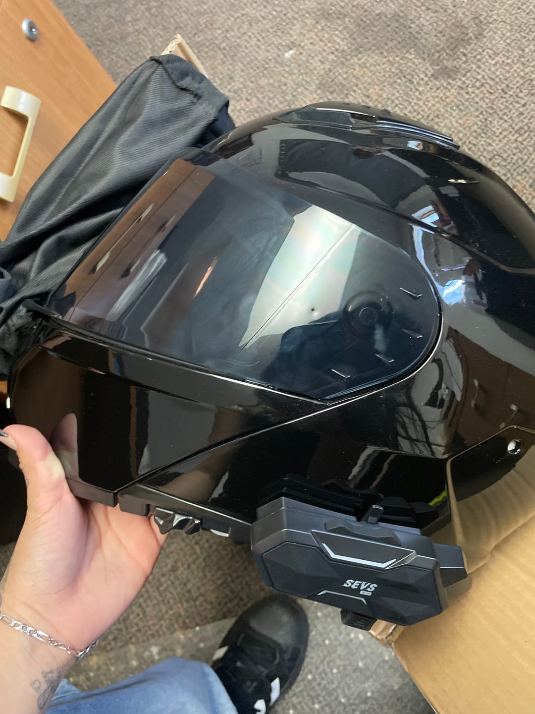 Customer photo review of K1 Pro Modular Helmet with Bluetooth Intercom