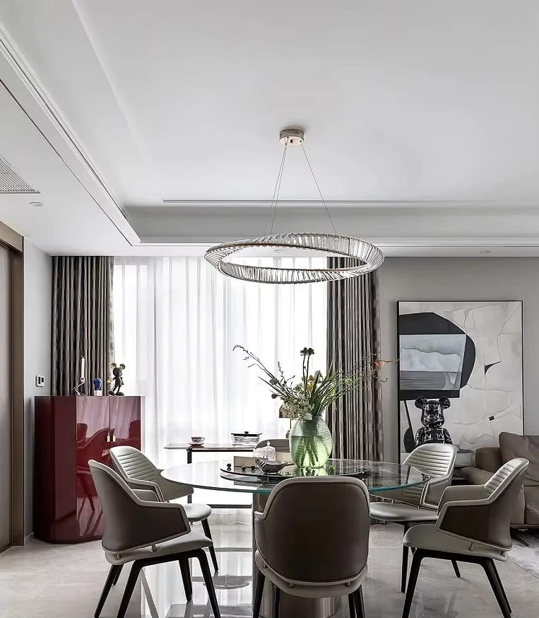 Customer photo review of Gold Crystal Chandelier, Twisting Ring, Hardwired LED, 40-100 cm
