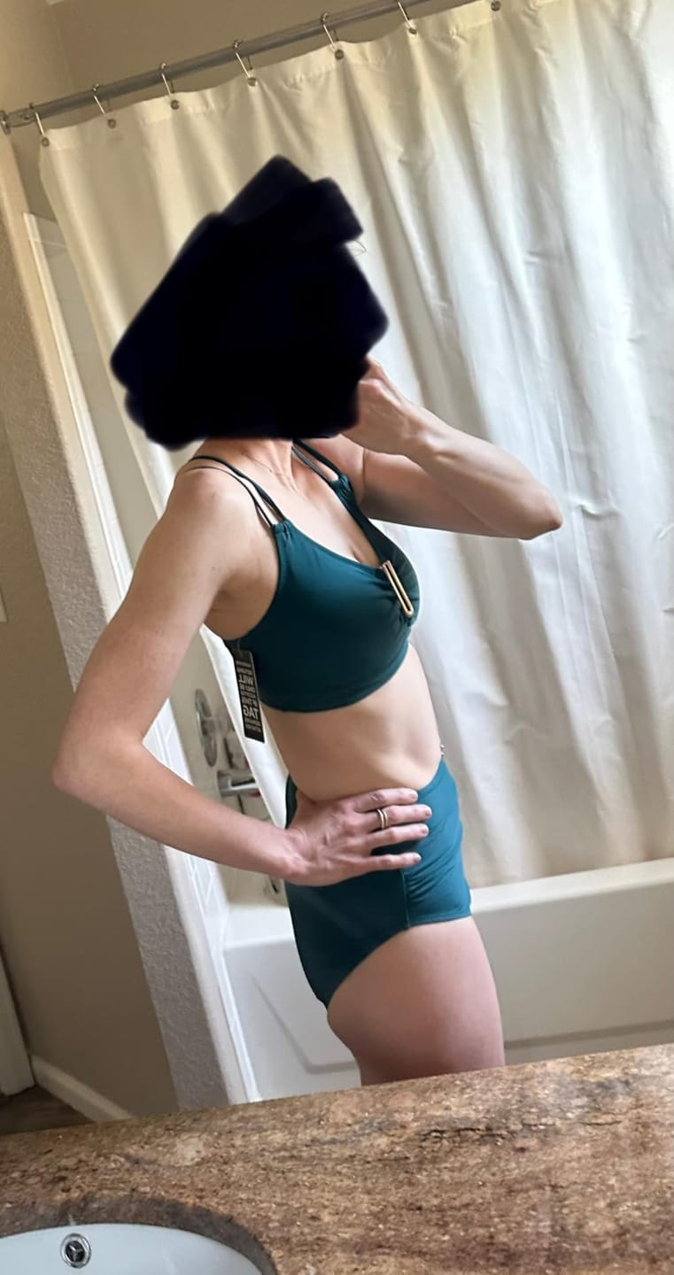 Customer photo review of Womens High Waisted Bikini Sets U-Wire Criss Cross Straps Tummy Control Swimsuits
