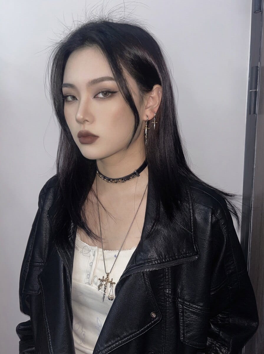 Customer photo review of "Knight's Oath" 18K Gold Plated Sword Dangle Hoop Earrings