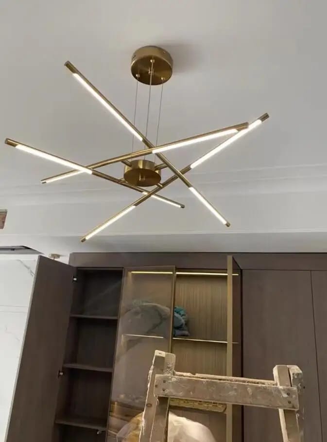 Customer photo review of Gold Chandelier, Starburst with Rotatable LED Heads, 80-100 cm