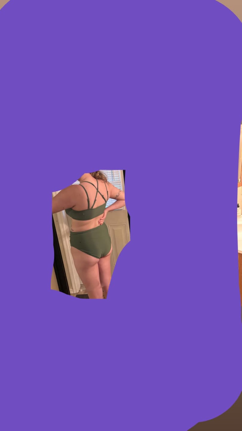 Customer photo review of Womens High Waisted Bikini Sets U-Wire Criss Cross Straps Tummy Control Swimsuits