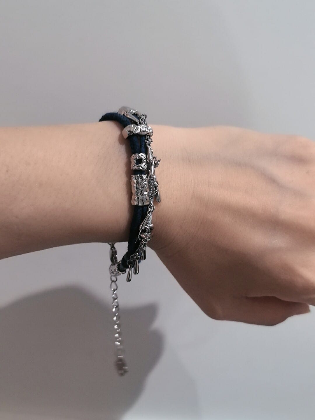 Customer photo review of "MIAO" Platinum Plated Ethnic Braided Tassel Bracelet, Statement Woven Handchain