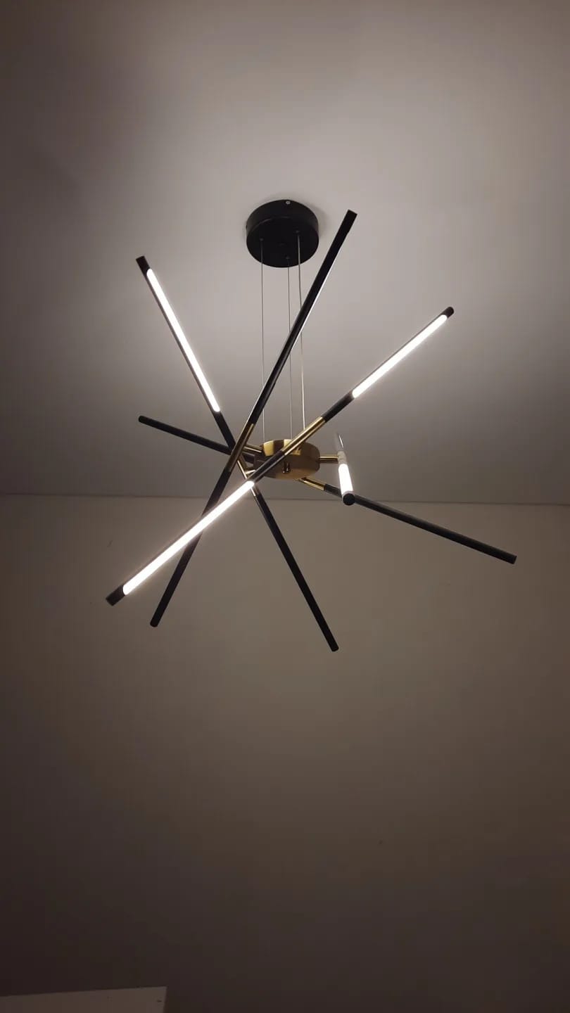 Customer photo review of Gold Chandelier, Starburst with Rotatable LED Heads, 80-100 cm