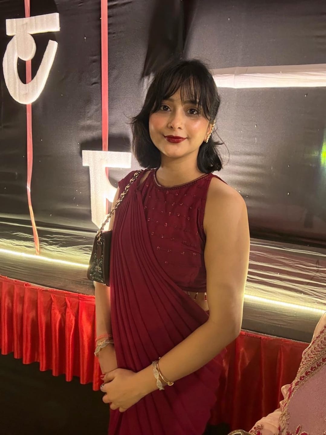 Customer photo review of Mastaani Ruby Drape Saree Set