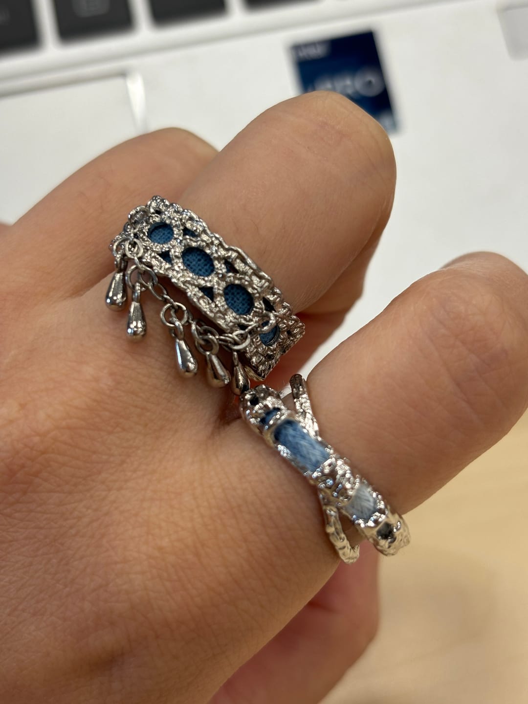 Customer photo review of "MIAO" 925 Sterling Silver Tassel Statement Ring