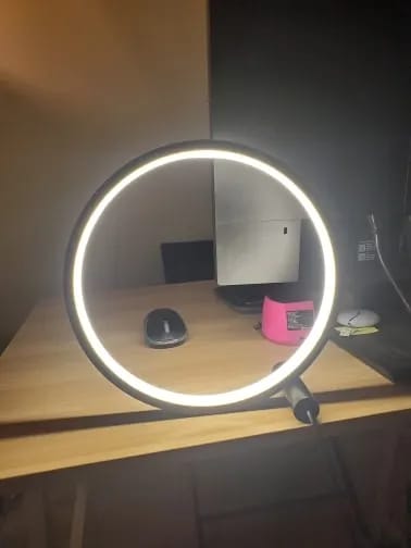 Customer photo review of Table Lamp, Ring-Shaped Touch Lamp, USB Powered, Aluminium
