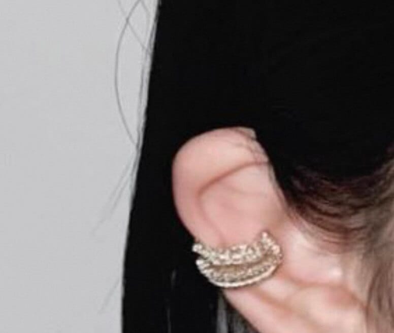 Customer photo review of "Bastet" 14K Gold Plated Vintage Iris Ear Cuffs, Statement Cartilage Earrings