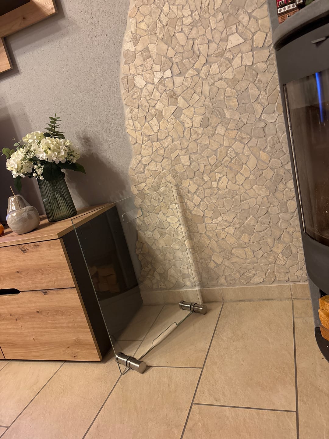 Customer photo review of Funkenschutz aus Spezial-Sicherheitsglas FIREclassic gerade
