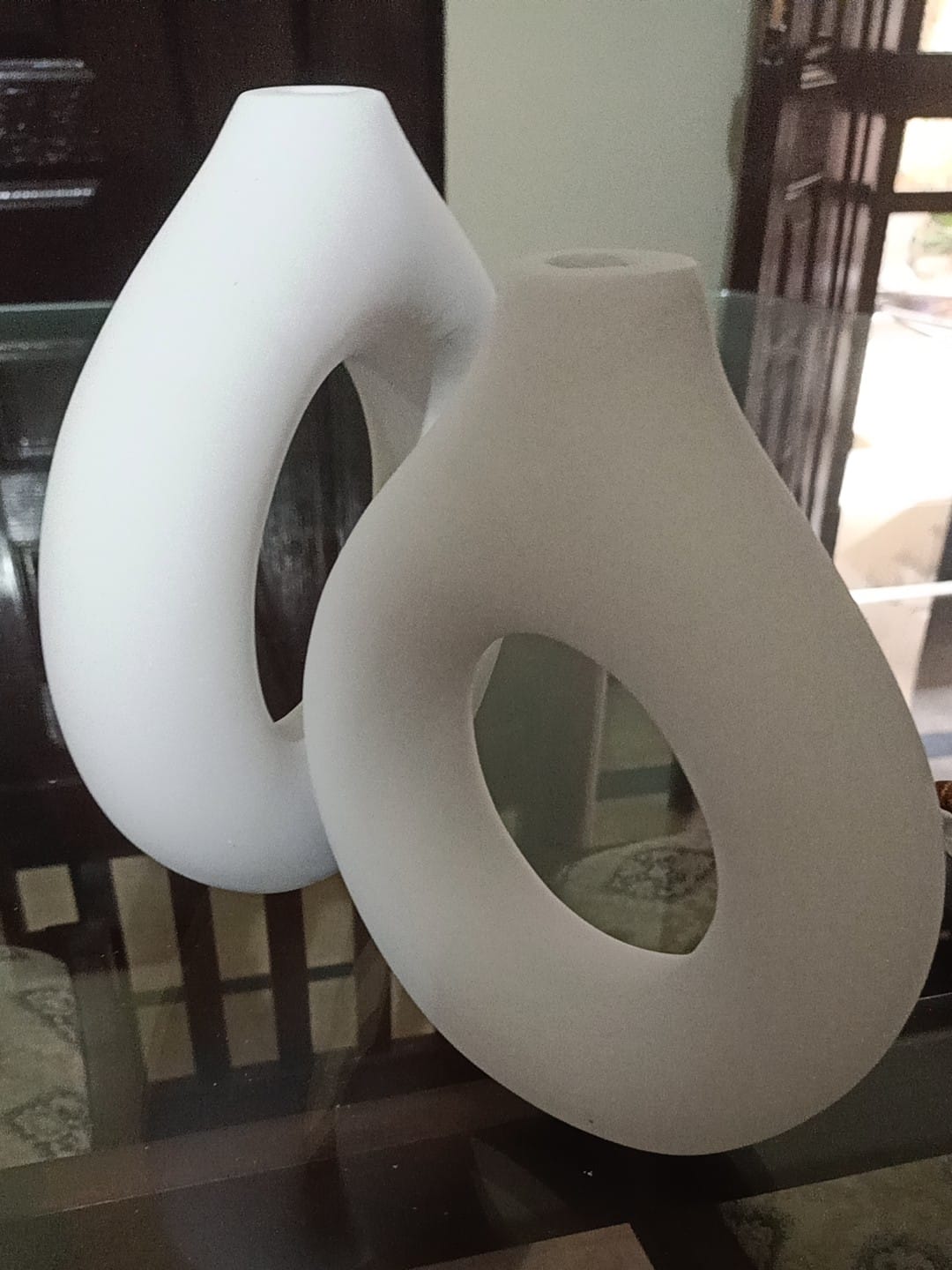 Customer photo review of White Donut Bud Vase Set of 2