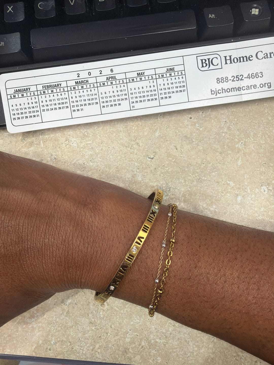 Customer photo review of Roman 18K Gold Bangle