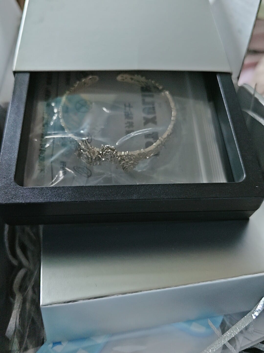 Customer photo review of "Lace Rose" 14K Gold Plated Victorian Lace Rose Tassel Charm Bracelet
