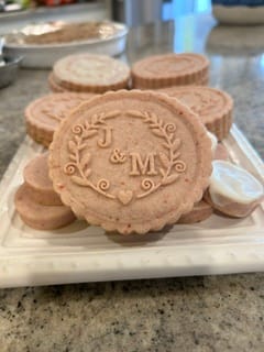 Customer photo review of Custom Embossed Wedding Cookie Press - Design W1