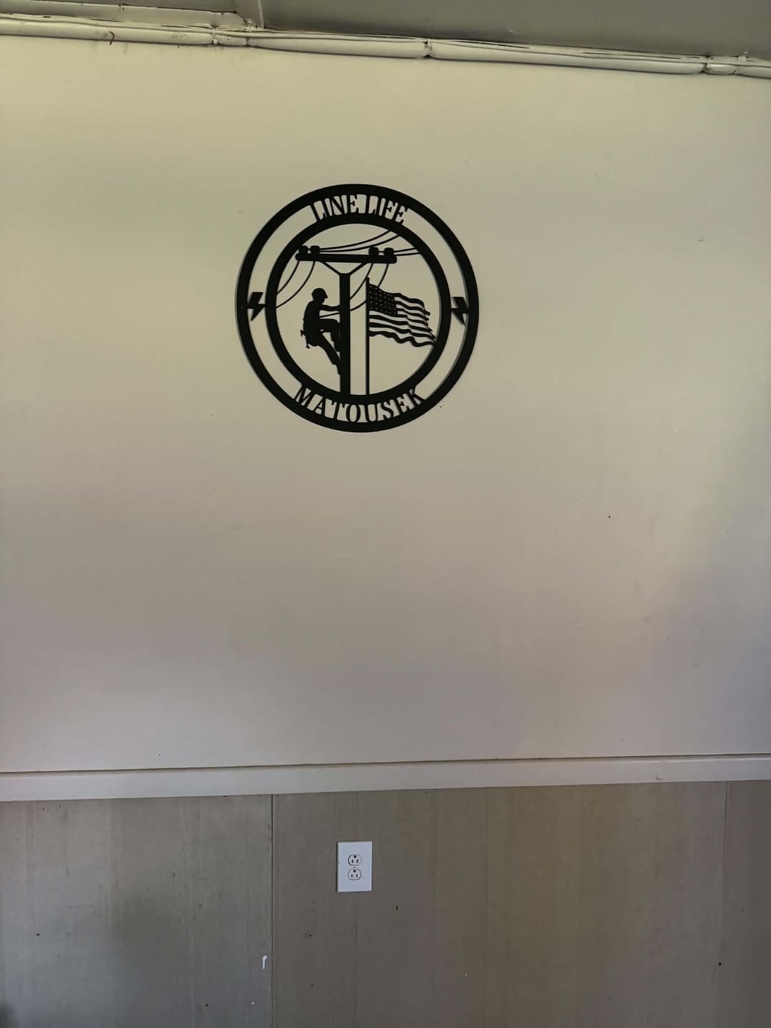 Customer photo review of Lineman Line Life Custom Metal Sign