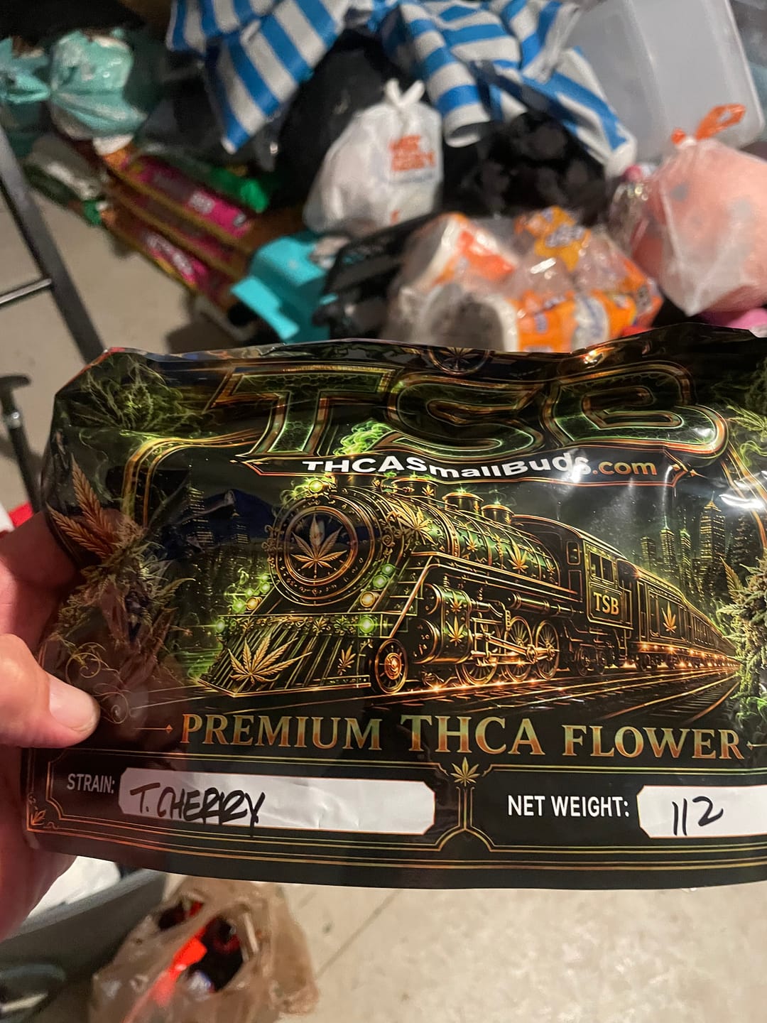 Customer photo review of Tropicana Cherry THCA Flower