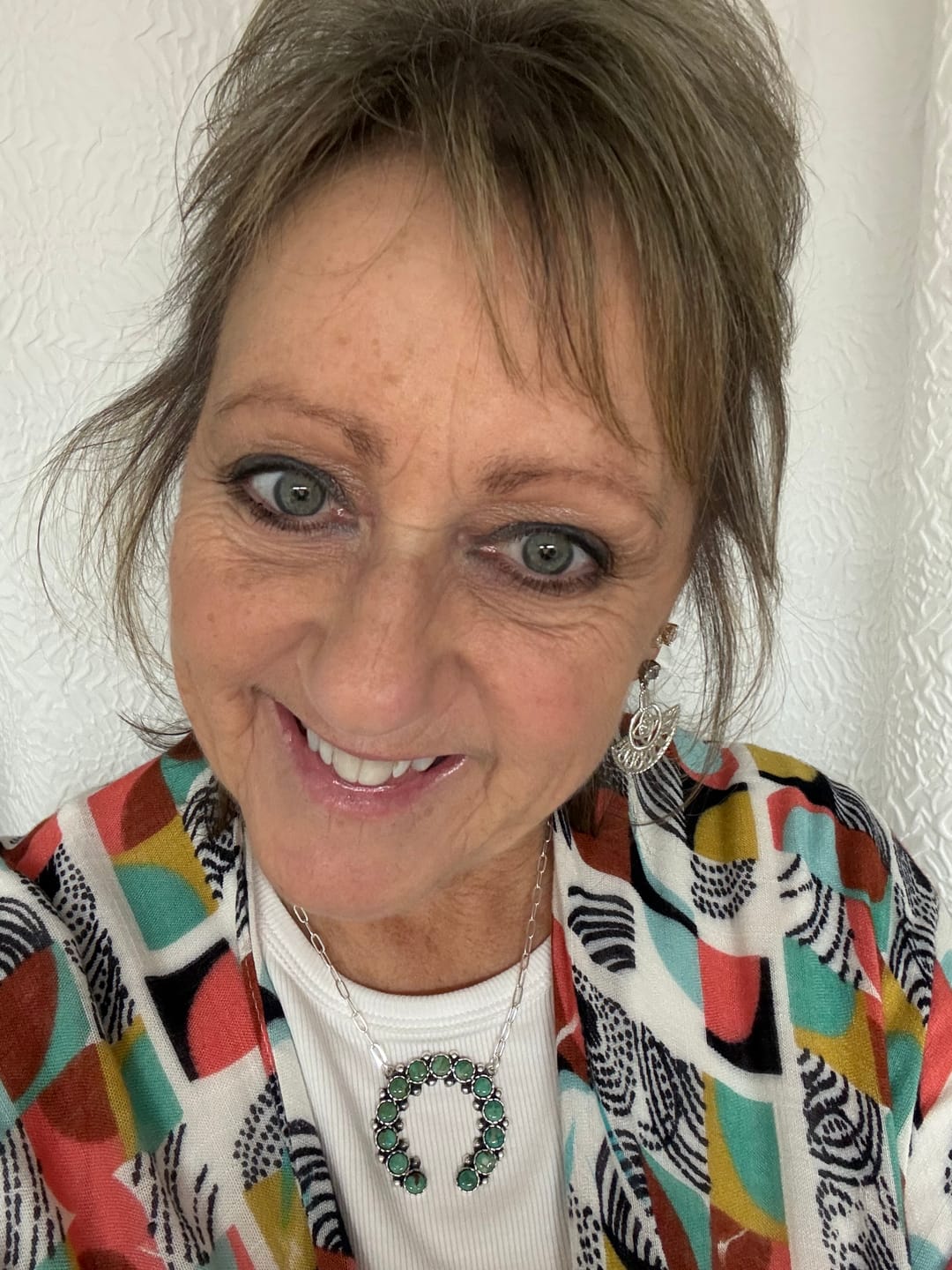Customer photo review of Turquoise Good Luck Necklace