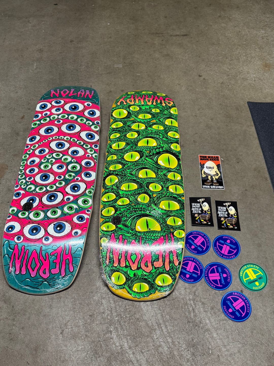 Customer photo review of HEROIN NOLAN HOUGHTON SPIRALIZE 9.5 SKATEBOARD DECK