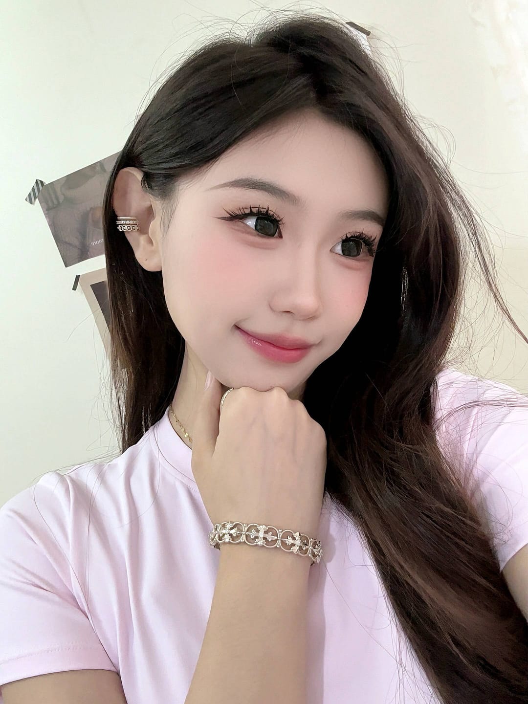 Customer photo review of "Bastet" 14K Gold Plated Vintage Iris Statement Bracelet
