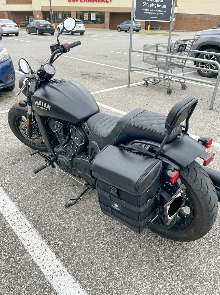 Customer photo review of 15L - Incognito Quick Mount Medium Indian Scout Bobber Solo Saddlebag (Left Only)