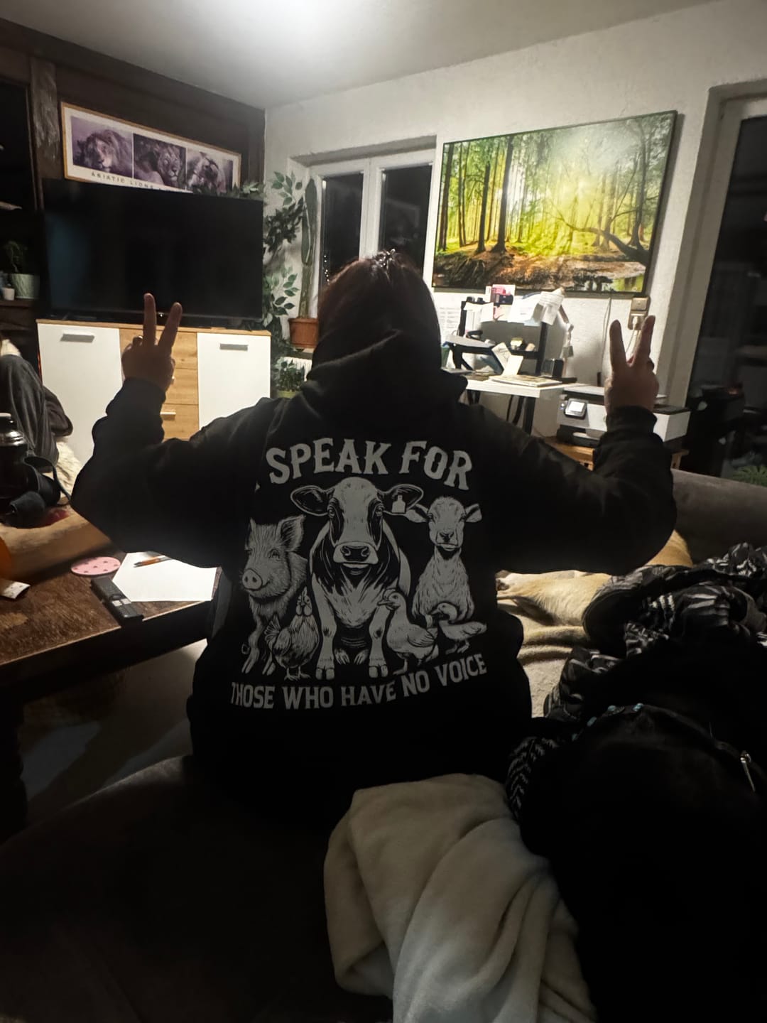 Customer photo review of I speak for those who have no voice- Classic Hoodie