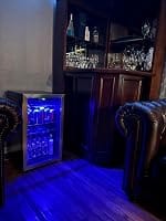 Customer photo review of Simzlife 4.5 Cu.ft Beverage Refrigerator and Cooler, 145 Can Mini fridge with Glass Door for Soda Beer Wine, Small Drink Dispenser with Digital Adjustable Thermostat for Home Office Bar