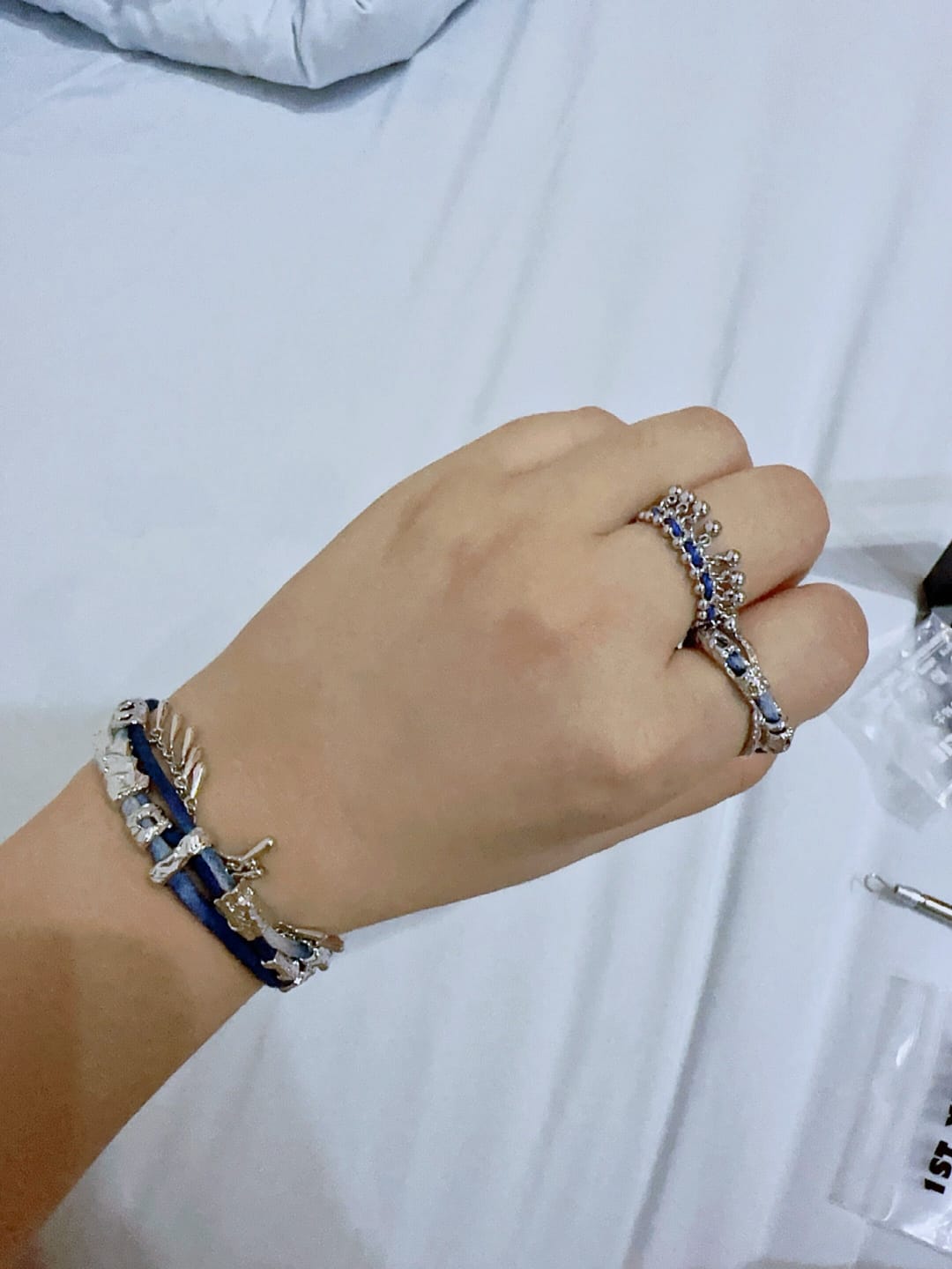 Customer photo review of "MIAO" Platinum Plated Ethnic Braided Tassel Bracelet, Statement Woven Handchain