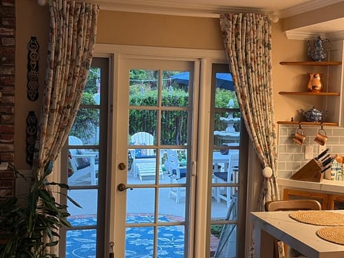 Customer photo review of Hattie Floral Linen Blend Custom Curtains