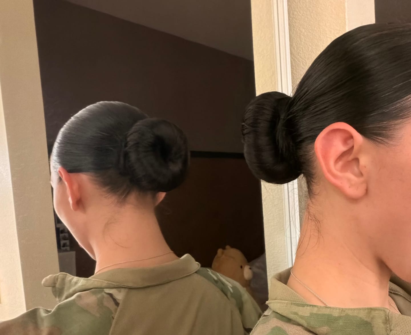 Customer photo review of BLACK MULBERRY SILK SATIN BUN MAKER